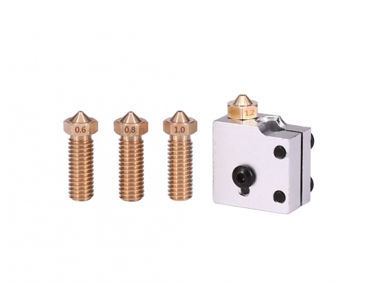 Heat block with heater and sensor E3D V5 / V6 Volcano incl. nozzles